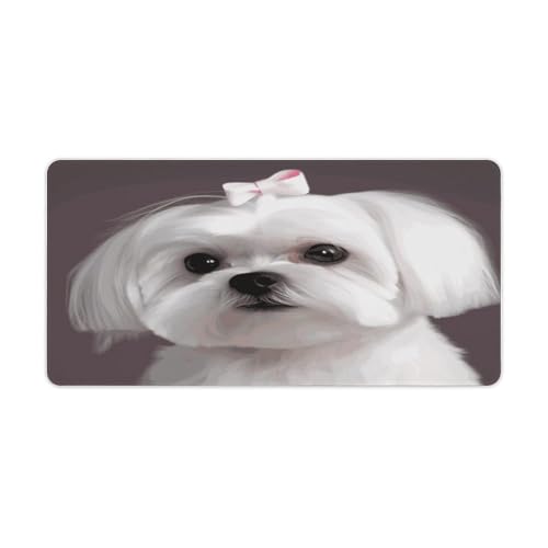 Mauspad mit niedlichem Malteser-Hunde-Druck, Computer-Schreibtischunterlage, Gaming-Mauspad für Zuhause, Büro, Gaming Mauspad mit niedlichem Malteser-Hunde-Druck, Computer-Schreibtischunterlage, Gaming-Mauspad für Zuhause, Büro, Gaming von BFGWK
