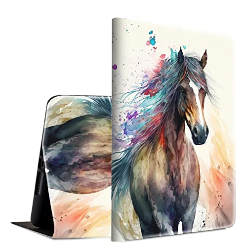 BFSEROBJ Für iPad Mini 6 Hülle 8,3 Zoll 2021 für iPad Mini 6. Generation Hülle Leichte Smart Case PU Leder Verstellbarer Ständer Schutzhülle mit Auto Wake/Sleep - Niedliches Pferd von BFSEROBJ