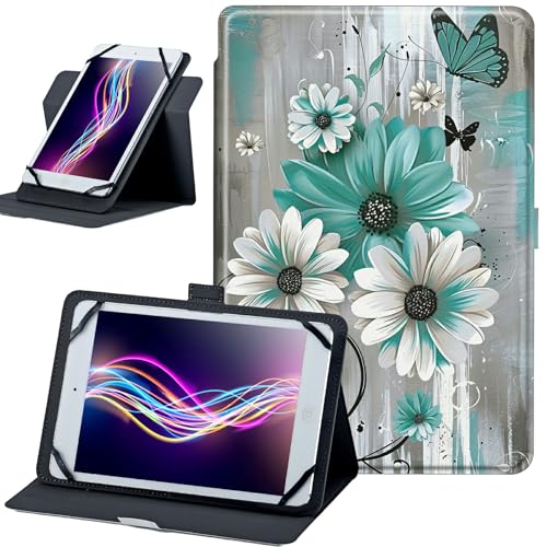 Schutzhülle für Kindle Paperwhite 12. Generation 17,8 cm (7 Zoll), Version 2024, um 360 Grad drehbar, verstellbarer Ständer, PU-Leder, Sonnenblumen und Schmetterlinge von BFSEROBJ