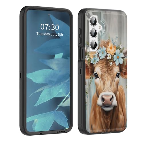 BFUKVOU Schutzhülle für Galaxy A26 5G, staubdichte Anschlussabdeckung, Ganzkörper-Silikongummi, rutschfeste, sturzsichere Handyhülle für Samsung Galaxy A26 5G 6,7 Zoll 2025, Hochlandkuh mit floraler BFUKVOU Schutzhülle für Galaxy A26 5G, staubdichte Anschlussabdeckung, Ganzkörper-Silikongummi, rutschfeste, sturzsichere Handyhülle für Samsung Galaxy A26 5G 6,7 Zoll 2025, Hochlandkuh mit floraler von BFUKVOU