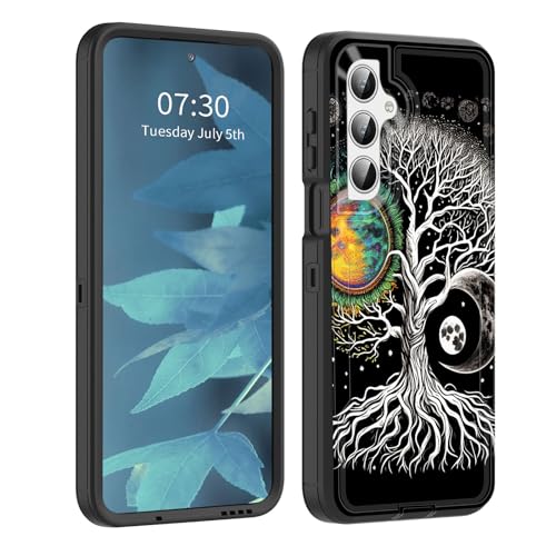BFUKVOU Schutzhülle für Galaxy A26 5G, staubdichte Anschlussabdeckung, Ganzkörper-Silikongummi, rutschfeste, sturzsichere Handyhülle für Samsung Galaxy A26 5G 6,7 Zoll 2025, Mondbaum des Lebens von BFUKVOU