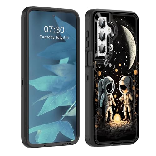 BFUKVOU Schutzhülle für Galaxy A26 5G, staubdichte Anschlussabdeckung, Ganzkörper-Silikongummi, rutschfeste, sturzsichere Handyhülle für Samsung Galaxy A26 5G 6,7 Zoll 2025, Weltraum-Astronaut von BFUKVOU
