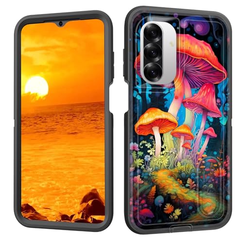 BFUKVOU Schutzhülle für Galaxy A26 5G mit integriertem Ständer, stoßfest, staubdicht, sturzsicher, 3-lagige Schutzhülle in Militärqualität, für Samsung Galaxy A26 5G 17 cm (6,7 Zoll) 2025, Zauberpilze von BFUKVOU