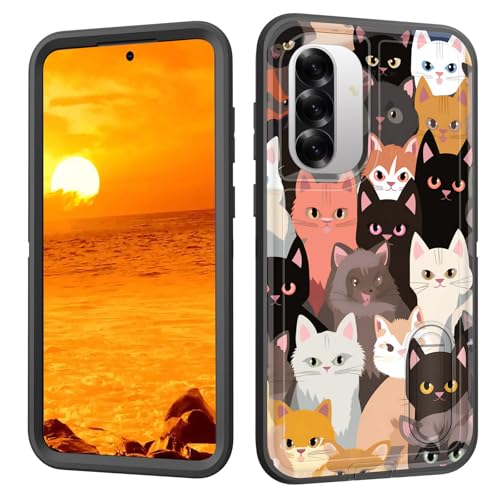 BFUKVOU Schutzhülle für Galaxy A36/A56 5G mit integriertem Ständer, stoßfest, staubdicht, sturzsicher, 3-lagige Schutzhülle in Militärqualität, für Samsung Galaxy A36/A56 5G 17 cm (6,7 Zoll), bunte von BFUKVOU