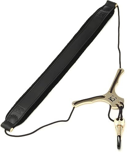 BG Lederkordel Zen schwarz für Saxofon - Metallkarabinerhaken von BG