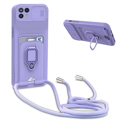 BGHHEU Handykette Schutzhülle kompatibel mit Motorola Moto G50 5G Handyhülle mit Band,Schiebe Kameraschutz,360 Grad Ringhalter Stand,Kartenfach,Verstellbarer Halskette Silikon hülle - Violett BGHHEU Handykette Schutzhülle kompatibel mit Motorola Moto G50 5G Handyhülle mit Band,Schiebe Kameraschutz,360 Grad Ringhalter Stand,Kartenfach,Verstellbarer Halskette Silikon hülle - Violett von BGHHEU
