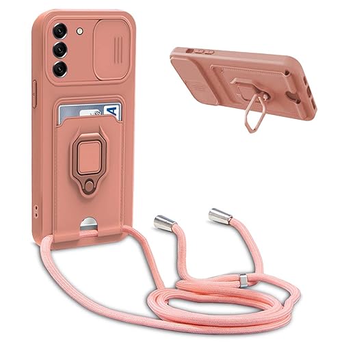 BGHHEU Handykette Schutzhülle kompatibel mit Samsung Galaxy S23 Plus Handyhülle mit Band,Schiebe Kameraschutz,360 Grad Ringhalter Stand,Kartenfach,Verstellbarer Halskette Silikon hülle - Pink BGHHEU Handykette Schutzhülle kompatibel mit Samsung Galaxy S23 Plus Handyhülle mit Band,Schiebe Kameraschutz,360 Grad Ringhalter Stand,Kartenfach,Verstellbarer Halskette Silikon hülle - Pink von BGHHEU