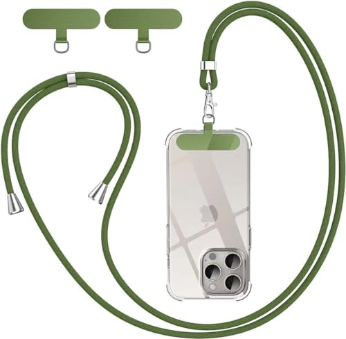 BGHHEU Handykette Universal zum Umhängen,1 Stück Schlüsselband Kette zum Umhängen mit 3 Universelles Pad,Handyband mit Standard Handyhülle kombinierbar,Einstellbar und Abnehmbar - Grasgrün BGHHEU Handykette Universal zum Umhängen,1 Stück Schlüsselband Kette zum Umhängen mit 3 Universelles Pad,Handyband mit Standard Handyhülle kombinierbar,Einstellbar und Abnehmbar - Grasgrün von BGHHEU