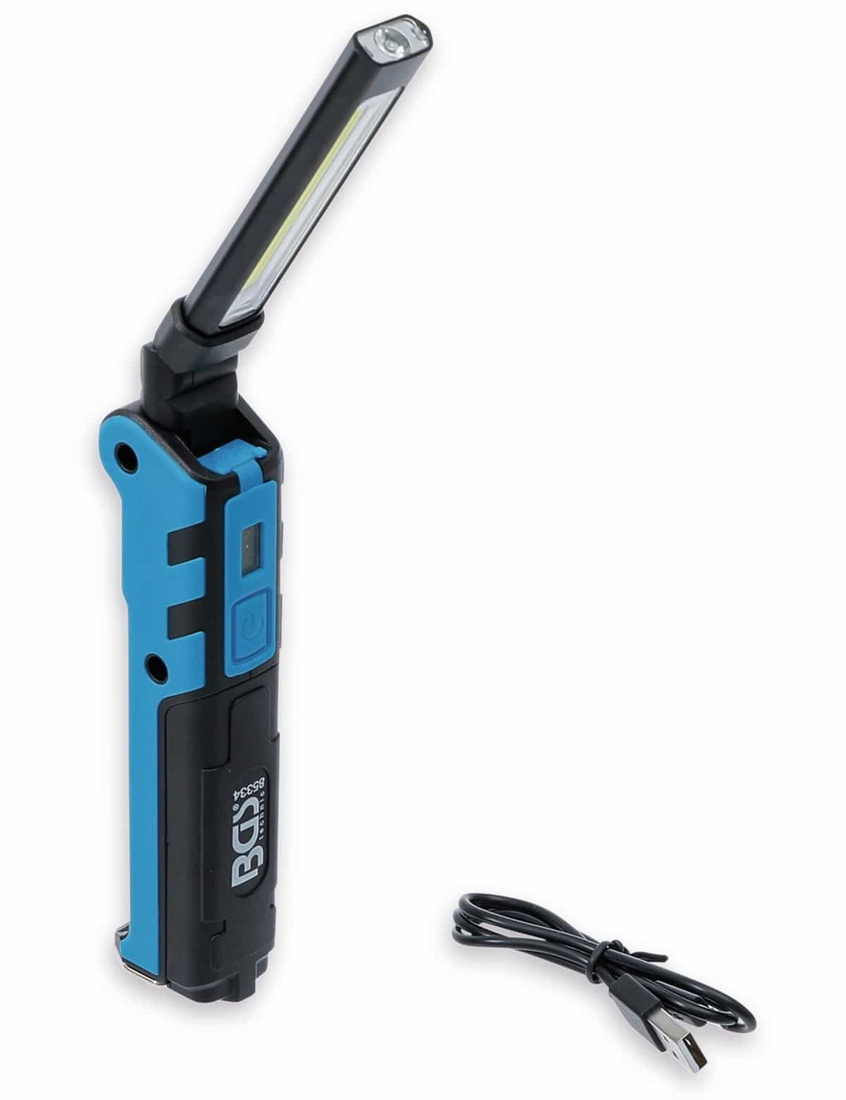 BGS TECHNIC LED-Knicklampe 85334, 3,7V, 2000 mAh, klappbar, blau/schwarz von BGS TECHNIC