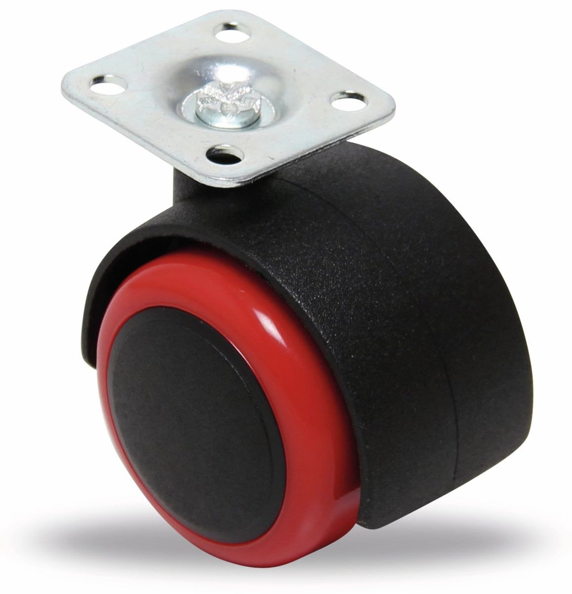BGS TECHNIC Lenk-Doppel-Laufrolle, rot/schwarz, Ø 50 mm von BGS TECHNIC