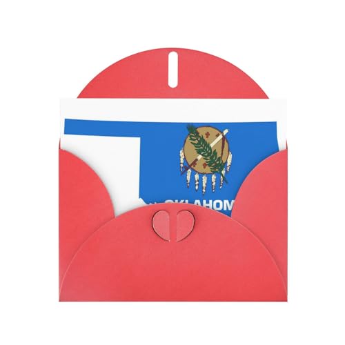 Grußkarte mit Oklahoma-Flagge, einzigartig, blanko, mit Umschlägen, Notizkarten, Grußkarte für alle Anlässe Grußkarte mit Oklahoma-Flagge, einzigartig, blanko, mit Umschlägen, Notizkarten, Grußkarte für alle Anlässe von BGSHJVF