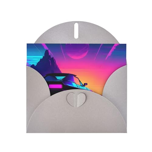Leere retrowave Grußkarte mit Umschlägen, Grußkarten für alle Gelegenheiten von BGSHJVF