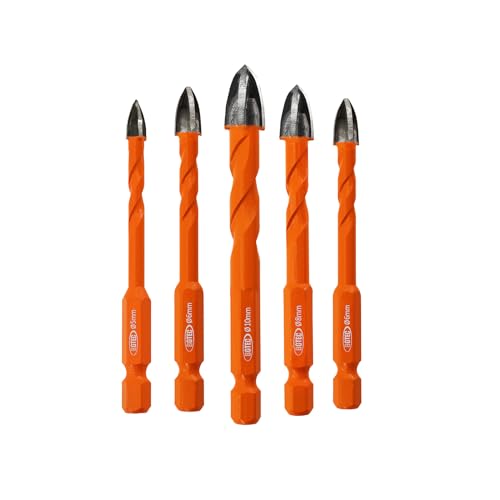 BGTEC Hartmetallbohrer, Steinbohrer, 5pcs Schnellverschluss-Schaft 5/6/6/8/10MM Kreuzspiralbohrer aus Hartlegierung für Holz Kunststoff Mauerwerk Keramikfliesen Beton Marmor BGTEC Hartmetallbohrer, Steinbohrer, 5pcs Schnellverschluss-Schaft 5/6/6/8/10MM Kreuzspiralbohrer aus Hartlegierung für Holz Kunststoff Mauerwerk Keramikfliesen Beton Marmor von BGTEC