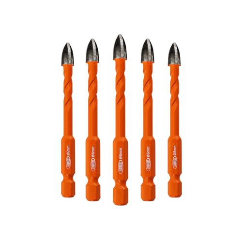 BGTEC Hartmetallbohrer, Steinbohrer, 5pcs Schnellverschluss-Schaft 6MM Kreuzspiralbohrer aus Hartlegierung für Holz Kunststoff Mauerwerk Keramikfliesen Beton Marmor BGTEC Hartmetallbohrer, Steinbohrer, 5pcs Schnellverschluss-Schaft 6MM Kreuzspiralbohrer aus Hartlegierung für Holz Kunststoff Mauerwerk Keramikfliesen Beton Marmor von BGTEC