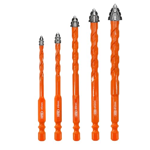 BGTEC Verzahnter Hartmetall-Bohrerset für Mauerwerk - 5 Stück 5/6/8/10/12MM Teiliges Steinbohrer-Set für Holz, Kunststoff, Ziegel, Fliesen, Glas, Beton & Marmor BGTEC Verzahnter Hartmetall-Bohrerset für Mauerwerk - 5 Stück 5/6/8/10/12MM Teiliges Steinbohrer-Set für Holz, Kunststoff, Ziegel, Fliesen, Glas, Beton & Marmor von BGTEC