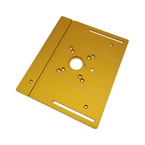Aluminium-Fräsertisch-Einlegeplatte mit Gehrungslehre und Profilanschlag-Gleithalterungen for Holzbearbeitungsbänke Tischkreissäge,Holzbearbeitungswerkzeuge(Gold-B) von BGTSF