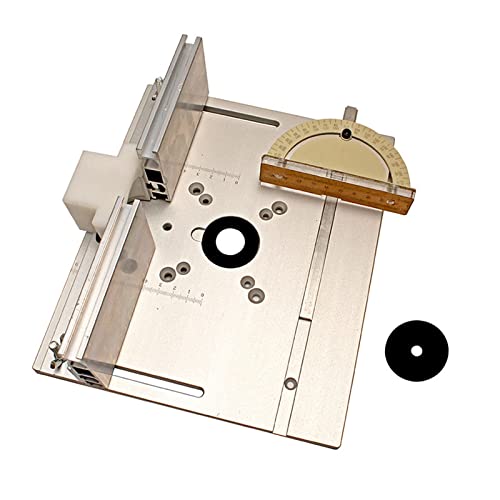 Aluminium-Frästisch-Einsatzplatte mit Gehrungslehre for Holzbearbeitungsbänke, Tischkreissäge, multifunktionale Trimmer-Graviermaschine,Holzbearbeitungswerkzeuge(A 1set) von BGTSF