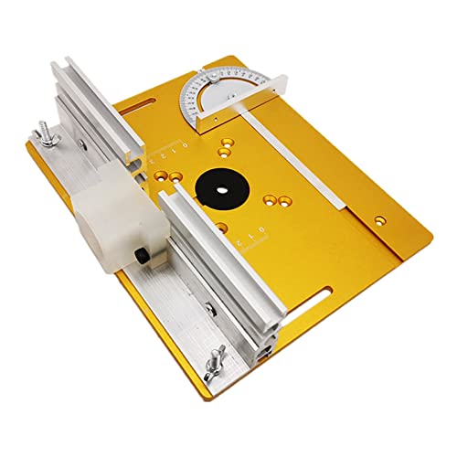 Aluminium-Frästisch-Einsatzplatte mit Gehrungslehre for Holzbearbeitungsbänke, Tischkreissäge, multifunktionale Trimmer-Graviermaschine,Holzbearbeitungswerkzeuge(Set A) von BGTSF