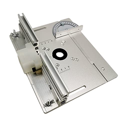 Aluminium-Frästisch-Einsatzplatte mit Gehrungslehre for Holzbearbeitungsbänke, Tischkreissäge, multifunktionale Trimmer-Graviermaschine,Holzbearbeitungswerkzeuge(Set B) von BGTSF