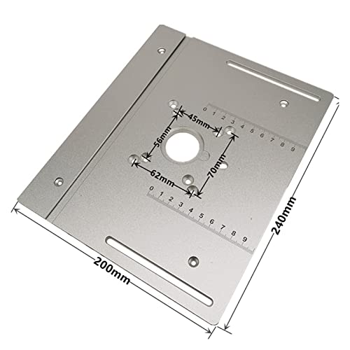 Aluminium-Frästisch-Einsatzplatte mit Gehrungslehre for Holzbearbeitungsbänke, Tischkreissäge, multifunktionale Trimmer-Graviermaschine,Holzbearbeitungswerkzeuge(Type-A) von BGTSF