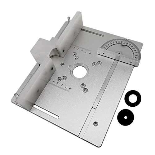 Aluminium-Frästisch-Einsatzplatte mit Gehrungslehre for Holzbearbeitungsbänke, Tischkreissäge, multifunktionale Trimmer-Graviermaschine,Holzbearbeitungswerkzeuge(Type-G) von BGTSF