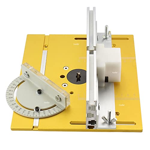 Frästisch-Einlegeplatte Holzbearbeitungsbänke Tischkreissäge mit Gehrungslehre Führung Aluminiumprofil Zaun Gleithalterungen,Holzbearbeitungswerkzeuge(B 1set) von BGTSF