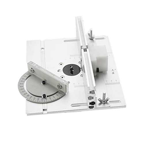 Frästisch-Einlegeplatte for Holzbearbeitungsbänke Tischkreissäge mit Gehrungslehrenführung Aluminiumprofilzaun-Gleithalterungen,Holzbearbeitungswerkzeuge(1 Set A) von BGTSF