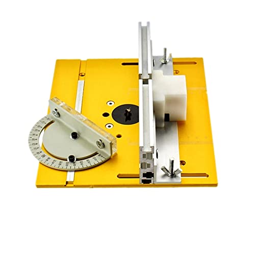 Frästisch-Einlegeplatte for Holzbearbeitungsbänke Tischkreissäge mit Gehrungslehrenführung Aluminiumprofilzaun-Gleithalterungen,Holzbearbeitungswerkzeuge(1 Set B) von BGTSF