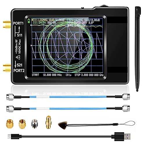 Spektrumanalysator, Verbesserter 2,8-Zoll-VNA 50 kHz-6,3 GHz Vektor-Netzwerkanalysator, Antennenanalysator mit MicroSD-Steckplatz, unterstützt die Datenspeicherung LiteVNA(2.8 Inch V62-0.3) von BGTSF