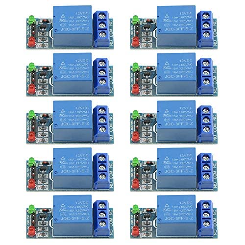BGTXINGI 10PCS EIN-Kanal-Relais-Modul 12V Low-Level-Trigger-Relais Erweiterungsplatte Lastgesteuertes Relais-Schaltmodul für industrielle Automatisierungsprozesse von BGTXINGI