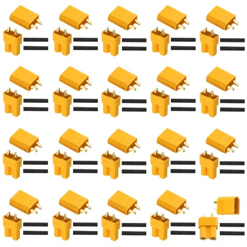 BGTXINGI 20Pcs (10Pairs) XT30 Kugel weibliche Stecker Stecker mit Wärmeschrumpf für DIY Batterie RC Auto 3D Drucker von BGTXINGI