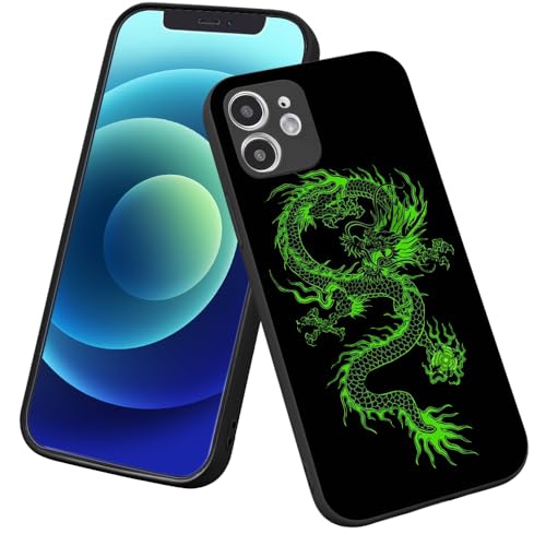 BGZDZDN Drachen-Schutzhülle für iPhone 16 Pro Max, Grünes Drachenmuster, Druck-Design, Mädchen, Frauen, mit weichem TPU-Stoßfänger, Schutzhülle für iPhone 16 Pro Max 17,5 cm (6,9 Zoll) von BGZDZDN