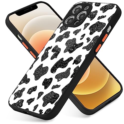 BGZDZDN Kuh Hülle für iPhone 13 Hülle, Glitzer Kuhmuster Druck Design Mädchen Frauen mit gehärtetem Glas Rückseite und weichem TPU Bumper Case Cover für iPhone 13 6,1 Zoll BGZDZDN Kuh Hülle für iPhone 13 Hülle, Glitzer Kuhmuster Druck Design Mädchen Frauen mit gehärtetem Glas Rückseite und weichem TPU Bumper Case Cover für iPhone 13 6,1 Zoll von BGZDZDN