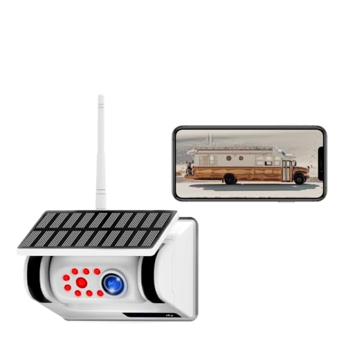 Solar WiFi Magnetic Kamera für iPhone, Wireless Backup-Kamera für Auto-Kamera 1080P wasserdicht, RV Backup-Kamera für LKW-Anhänger Bus Camper Boot (weiß) von BGoodVision