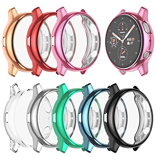BHARVEST Displayschutzfolie, kompatibel mit Samsung Galaxy Watch Active 2, 44 mm, flexibel, TPU-beschichtet, rundum Kratzfest, 8 Farben, Active 2 44 mm, 8 Stück von BHARVEST