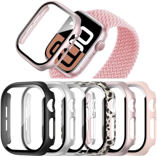 BHARVEST Schutzhülle für Apple Watch Serie 10, 42 mm, mit Displayschutzfolie aus gehärtetem Glas, kratzfest, harte Polycarbonat-Schutzhülle für 10 Zubehör, 6 Farben, 42 mm, 6 Stück BHARVEST Schutzhülle für Apple Watch Serie 10, 42 mm, mit Displayschutzfolie aus gehärtetem Glas, kratzfest, harte Polycarbonat-Schutzhülle für 10 Zubehör, 6 Farben, 42 mm, 6 Stück von BHARVEST