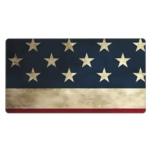 BHCASE Extra großes Gummi-Mauspad mit US-Flagge, 40,6 x 74,9 cm: starke Haftung und Haltbarkeit, verdickt und rutschfest von BHCASE