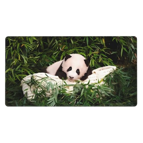 BHCASE Mauspad mit süßem kleinen Panda-Druck, extra groß, 40,6 x 74,9 cm: starke Haftung und Haltbarkeit, verdickt und rutschfest von BHCASE