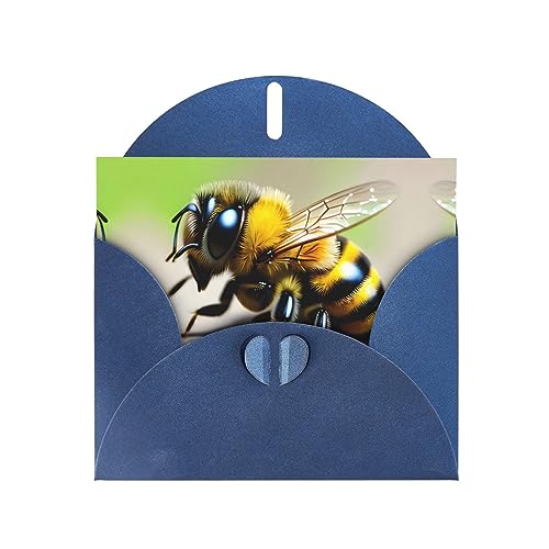 Blaue süße kleine Biene, hochwertige Perlpapier-Grußkarte: 10,2 x 15,2 cm, für Geburtstagskarte, Party-Einladungskarte, Geburtstagskarte, Weihnachtskarte von BHCASE