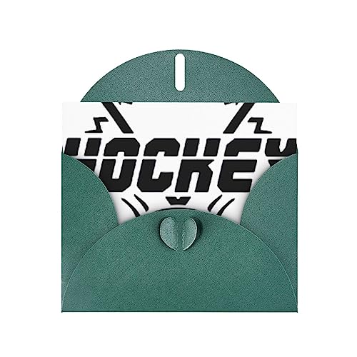 Dunkelgrüne Eishockey-Grußkarte aus hochwertigem Perlpapier: >> 10,2 x 15,2 cm, für Geburtstagskarte, Party-Einladungskarte von BHCASE
