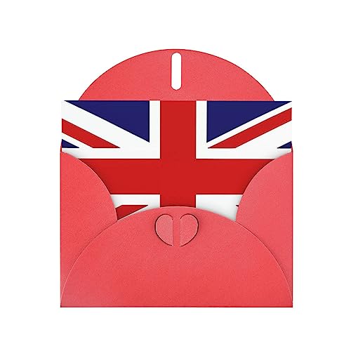 Grußkarte mit roter britischer Flagge, hochwertiges Perlenpapier, 10,2 x 15,2 cm, für Geburtstagskarte, Party-Einladungskarte von BHCASE