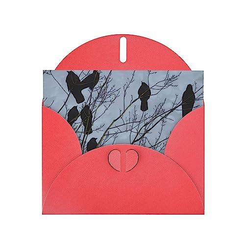 Rote schwarze Krähe Vögel hochwertige Perle Papier Grußkarte – 10,2 x 15,2 cm, für Geburtstagskarte, Party-Einladungskarte von BHCASE