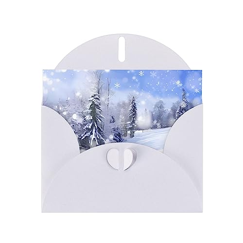 Weiße Winterlandschaft hochwertige Perlpapier-Grußkarte – 10,2 x 15,2 cm, für Geburtstagskarte, Party-Einladungskarte von BHCASE