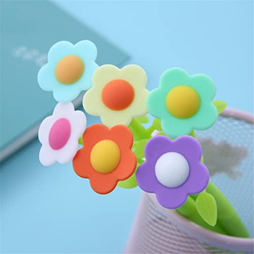 6 Stück Silikon Kawaii Sonnenblume Schreibwaren Büro Schulbedarf Süß Hübsch Schöne Gelschreiber Zufällige Farbe (Farbe: D, Größe: Tintenfarbe: Schwarz) (zufällige 1 Stück (1 Stück) von BHFDUBUAAAXXXXUF