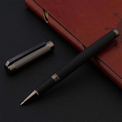 Tintenroller aus schwarzem Metall und Leder, Unterschriftenstift, Schreibwaren, Bürobedarf (Schwarz, 1 Stück (1 Stück) von BHFDUBUAAAXXXXUF