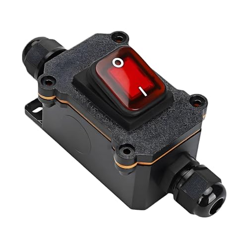 BHFYOB 12 V Inline-Schalter, wasserdicht, Inline-Kabelschalter, strapazierfähig, wasserdicht, Netzschalter, 12 V, Außenbeleuchtung, Dekoration von BHFYOB