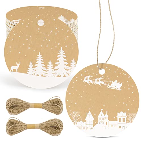 100 Stück Weihnachten Geschenkanhänger Braun Etiketten Anhänger zum Beschriften Christmas mit Juteschnur Weihnachtsanhänger Papieranhänger zum Basteln für Geschenkverpackung Weihnachtsbaum 100 Stück Weihnachten Geschenkanhänger Braun Etiketten Anhänger zum Beschriften Christmas mit Juteschnur Weihnachtsanhänger Papieranhänger zum Basteln für Geschenkverpackung Weihnachtsbaum von BHGT