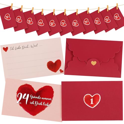 BHGT Adventskalender Karte für Paare 24 Warum Ich Dich Liebe Adventskalender Füllung Weihnachten Geschenke für Ihn Sie Partner Rubbelkarten Liebe Karte Liebesgeschenke für Jahrestag von BHGT