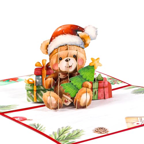 BHGT Pop Up Karte Weihnachten 3D Weihnachtskarte Bär Lustige 3D Weihnachtskarte Grußkarte 3D Christmas Card Bear Cute Süße Weihnachtsgrußkarte Geschenke für Kinder Freunde BHGT Pop Up Karte Weihnachten 3D Weihnachtskarte Bär Lustige 3D Weihnachtskarte Grußkarte 3D Christmas Card Bear Cute Süße Weihnachtsgrußkarte Geschenke für Kinder Freunde von BHGT