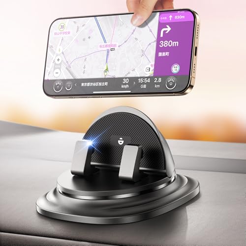 BHHB Auto-Telefonhalterung, Armaturenbrett-Handyhalterung Auto, mit 360°- und 23,5°-Drehung, [Einstellbares Federdesign] rutschfeste, navigationsverstellbare Auto-Telefonhalterung von BHHB
